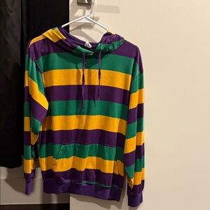 mardi gras hoodie - Purple/Green/Yellow